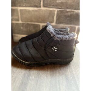 Alicegana Black Winter Snow Boots Faux Fur Lined Ankle Booties Women’s 38 7US